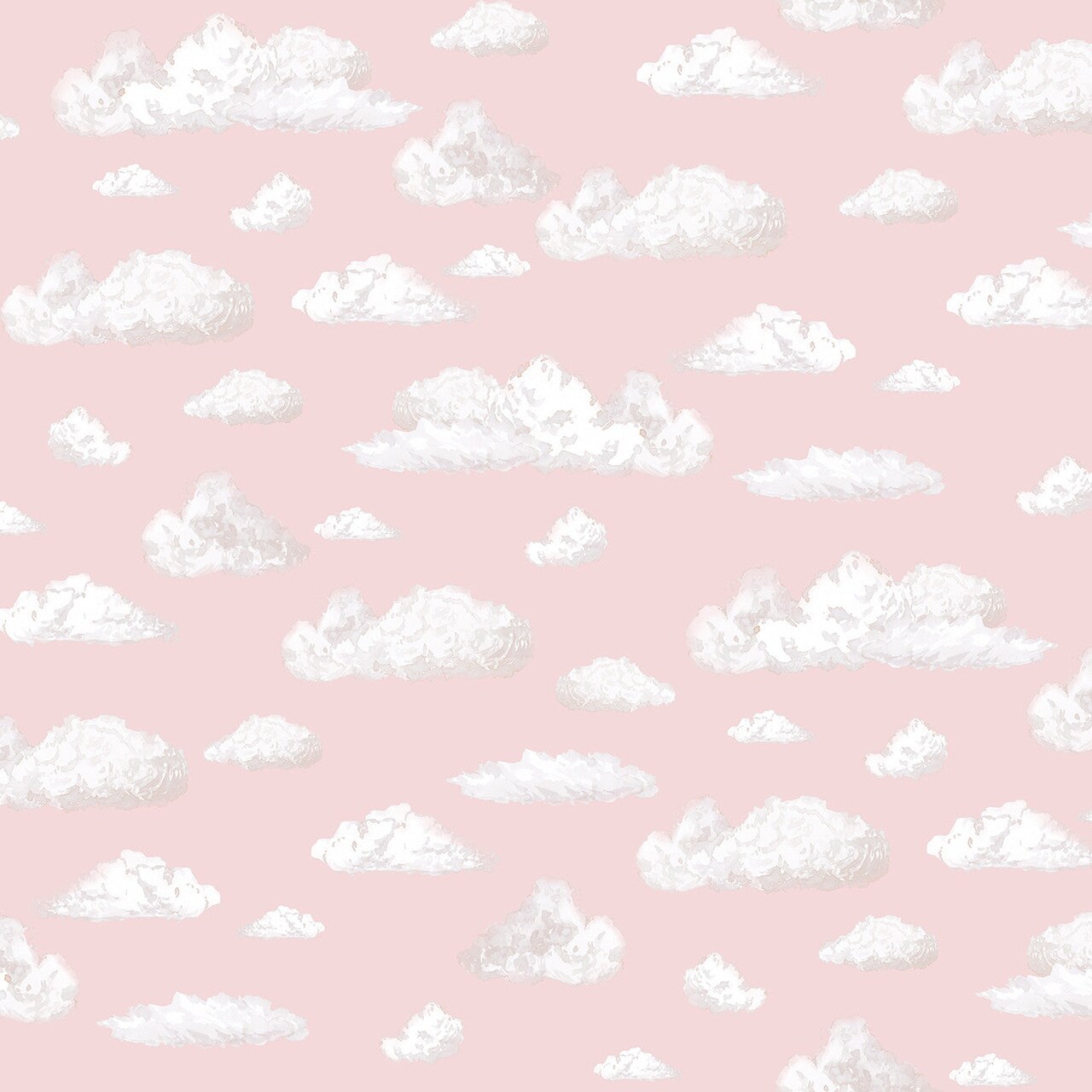 Fabric P & B Textiles Pink Passing Clouds Let's Go On An Adventure by the Quarter Yard LGOA5937-P
